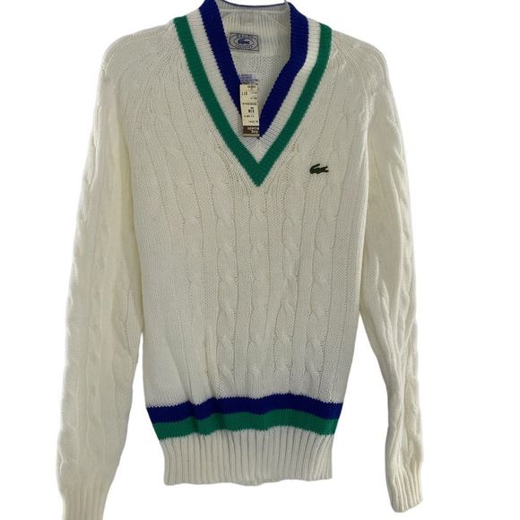 Lacoste Sweaters - Vintage 1970’s Lacoste IZOD Cable Knit Sweater NWT